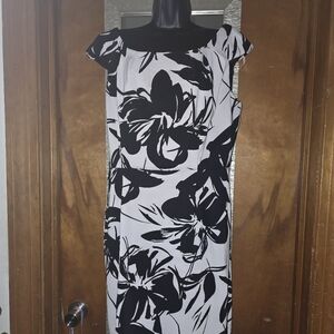 Roulette One Shoulder Black and White Dress